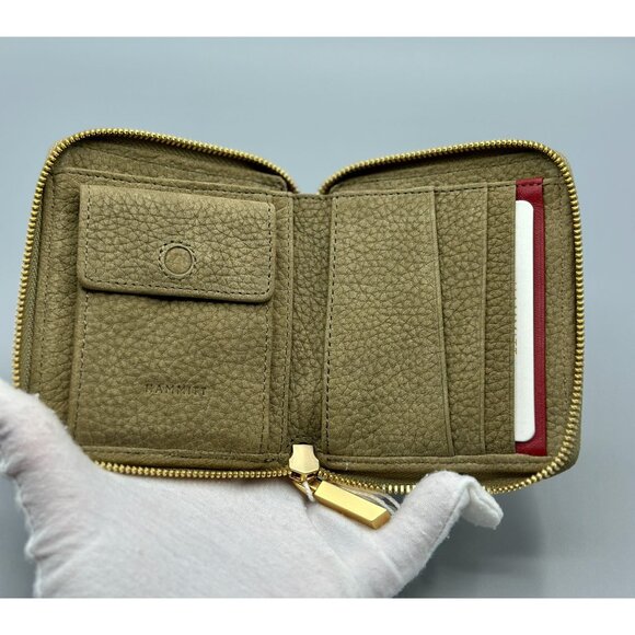 Hammitt 5 North Plume Moss Green Nubuck Leather Compact Zip Around Wallet 16470 - Picture 9 of 15